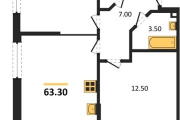 Фото №1: 2-комнатная квартира 63 м², 2/18 эт. - Краснодар, мкр. Парк Победы,