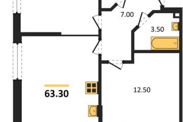 Фото №1: 2-комнатная квартира 63 м², 2/18 эт. - Краснодар, мкр. Парк Победы,