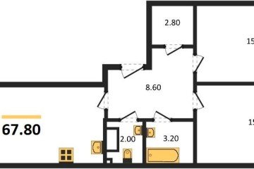 Фото №1: 2-комнатная квартира 67 м², 6/18 эт. - Краснодар, мкр. Парк Победы,
