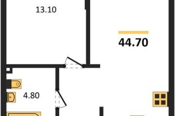 Фото №1: 1-комнатная квартира 44 м², 2/18 эт. - Краснодар, мкр. Парк Победы,