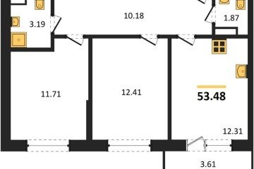 Фото №1: 2-комнатная квартира 52 м², 5/9 эт. - Краснодар, мкр. жилой комплекс Друзья,