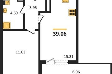 Фото №1: 1-комнатная квартира 38 м², 9/9 эт. - Краснодар, мкр. жилой комплекс Друзья,
