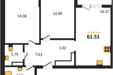 Фото №1: 2-комнатная квартира 60 м², 6/9 эт. - Краснодар, мкр. жилой комплекс Друзья,