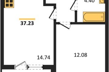 Фото №1: 1-комнатная квартира 36 м², 7/9 эт. - Краснодар, мкр. жилой комплекс Друзья,