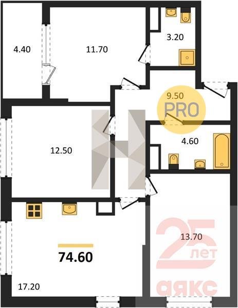 Фото №1: 3-комнатная квартира 74 м² - Краснодар, Карасунский внутригородской округ, ул. Виктора Казанцева, 1.2лит1