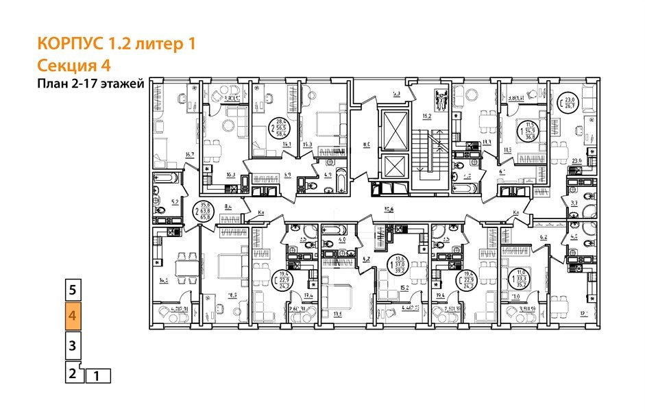 Фото №8: Студия 26&nbsp;м², 13/18&nbsp;эт. - Краснодар, Карасунский внутригородской округ, мкр. ЖК Первое Место, ул. Виктора Казанцева, 1.2лит1