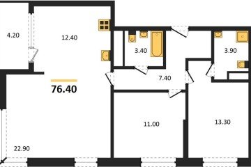 Фото №1: 2-комнатная квартира 78 м², 7/18 эт. - Краснодар, мкр. ЖК Первое Место, ул. Виктора Казанцева, 1.2лит1