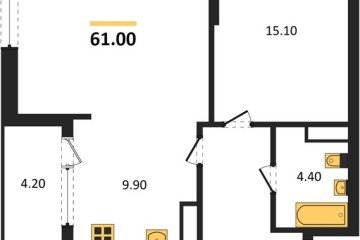 Фото №1: 1-комнатная квартира 63 м², 4/18 эт. - Краснодар, мкр. ЖК Первое Место, ул. Виктора Казанцева, 1.2лит1