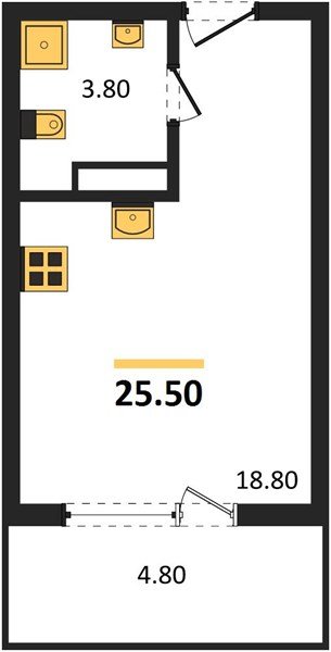 Фото №1: Студия 27&nbsp;м², 2/18&nbsp;эт. - Краснодар, Карасунский внутригородской округ, мкр. ЖК Первое Место, ул. Виктора Казанцева, 1.2лит1