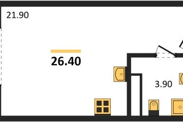 Фото №1: Студия 26 м², 2/18 эт. - Краснодар, мкр. ЖК Первое Место, ул. Виктора Казанцева, 1.2лит1