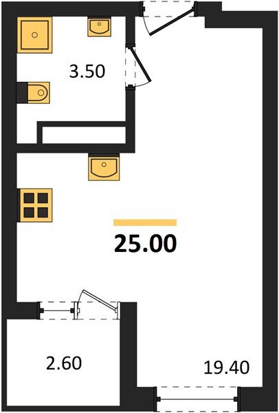 Фото №1: Студия 26&nbsp;м², 2/18&nbsp;эт. - Краснодар, Карасунский внутригородской округ, мкр. ЖК Первое Место, ул. Виктора Казанцева, 1.2лит1