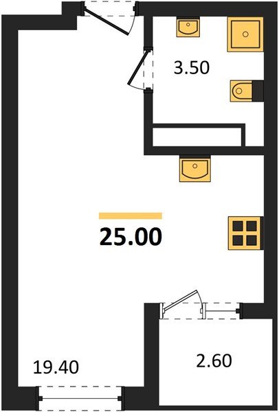 Фото №1: Студия 26&nbsp;м², 2/18&nbsp;эт. - Краснодар, Карасунский внутригородской округ, мкр. ЖК Первое Место, ул. Виктора Казанцева, 1.2лит1