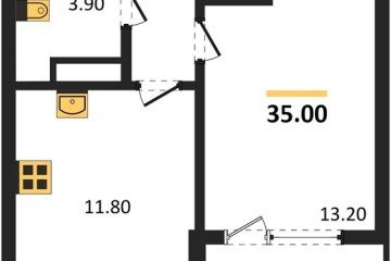Фото №1: 1-комнатная квартира 36 м², 9/18 эт. - Краснодар, мкр. ЖК Первое Место, ул. Виктора Казанцева, 1.2лит2