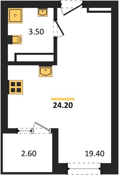 Фото №1: Студия 25&nbsp;м², 13/18&nbsp;эт. - Краснодар, Карасунский внутригородской округ, мкр. ЖК Первое Место, ул. Виктора Казанцева, 1.2лит2