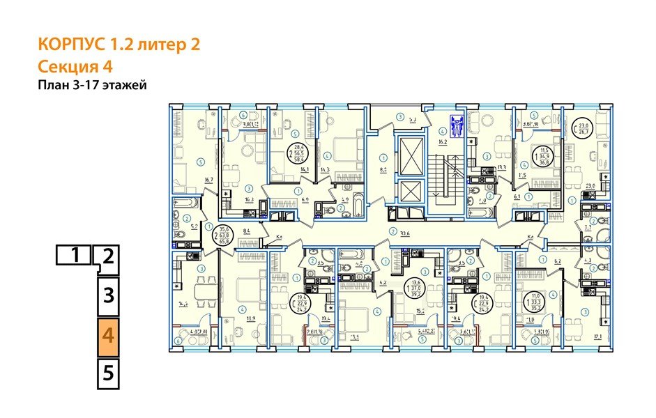 Фото №8: Студия 26&nbsp;м², 3/18&nbsp;эт. - Краснодар, Карасунский внутригородской округ, мкр. ЖК Первое Место, ул. Виктора Казанцева, 1.2лит2