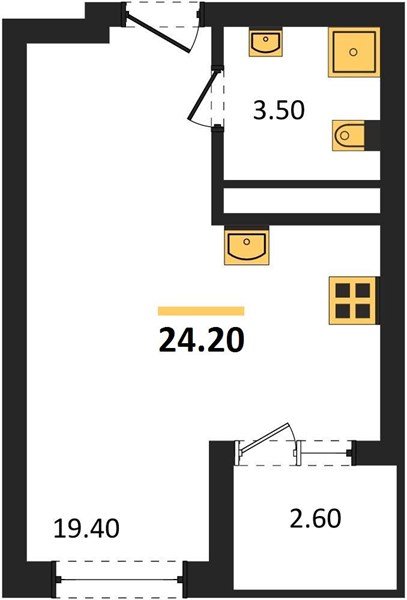 Фото №1: Студия 25&nbsp;м², 11/18&nbsp;эт. - Краснодар, Карасунский внутригородской округ, мкр. ЖК Первое Место, ул. Виктора Казанцева, 1.2лит2