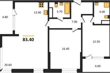 Фото №1: 2-комнатная квартира 87 м², 5/18 эт. - Краснодар, мкр. ЖК Первое Место, ул. Виктора Казанцева, 1.2лит2