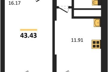 Фото №1: 1-комнатная квартира 47 м², 15/18 эт. - Знаменский, мкр. Родные Просторы,