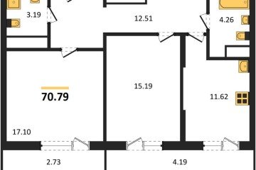 Фото №1: 2-комнатная квартира 77 м², 14/18 эт. - Знаменский, мкр. Родные Просторы,