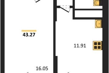 Фото №1: 1-комнатная квартира 47 м², 2/18 эт. - Знаменский, мкр. Родные Просторы,