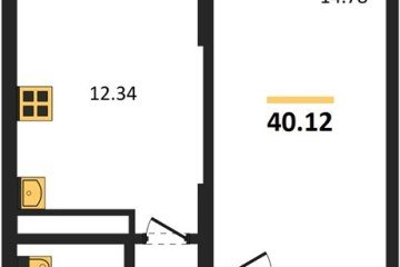 Фото №1: 1-комнатная квартира 43 м², 2/18 эт. - Знаменский, мкр. Родные Просторы,