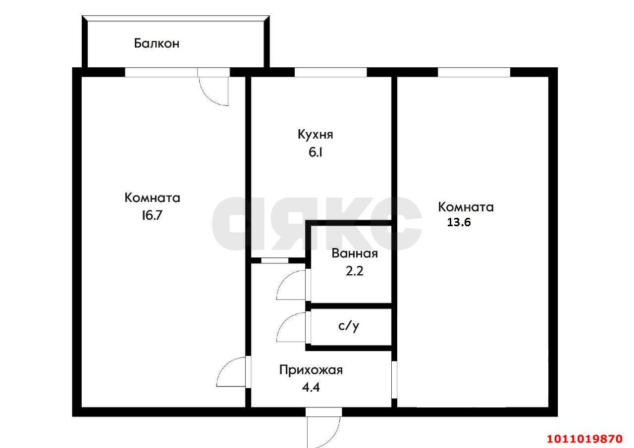 Фото №9: 2-комнатная квартира 47 м² - Краснодар, Фестивальный, ул. Гагарина, 85