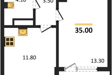 Фото №1: 1-комнатная квартира 36 м², 8/18 эт. - Краснодар, мкр. ЖК Первое Место,