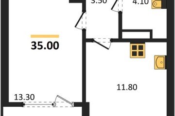 Фото №1: 1-комнатная квартира 36 м², 8/18 эт. - Краснодар, мкр. ЖК Первое Место,