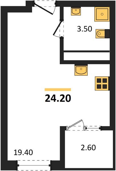 Фото №1: Студия 25&nbsp;м², 12/18&nbsp;эт. - Краснодар, Карасунский внутригородской округ, мкр. ЖК Первое Место