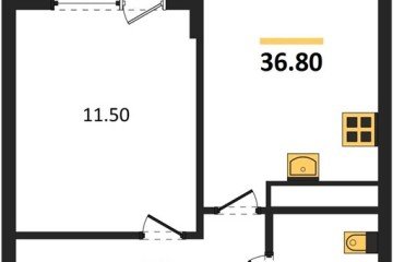Фото №1: 1-комнатная квартира 38 м², 11/18 эт. - Краснодар, мкр. ЖК Первое Место,