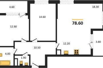 Фото №1: 2-комнатная квартира 82 м², 8/18 эт. - Краснодар, мкр. ЖК Первое Место,