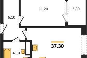 Фото №1: 1-комнатная квартира 39 м², 6/18 эт. - Краснодар, мкр. ЖК Первое Место,
