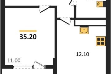 Фото №1: 1-комнатная квартира 37 м², 13/18 эт. - Краснодар, мкр. ЖК Первое Место,