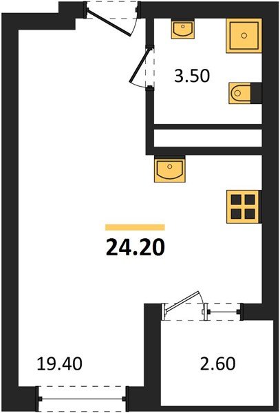 Фото №1: Студия 25&nbsp;м², 9/18&nbsp;эт. - Краснодар, Карасунский внутригородской округ, мкр. ЖК Первое Место