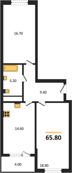 Фото №1: 2-комнатная квартира 67&nbsp;м², 5/18&nbsp;эт. - Краснодар, Карасунский внутригородской округ, мкр. ЖК Первое Место