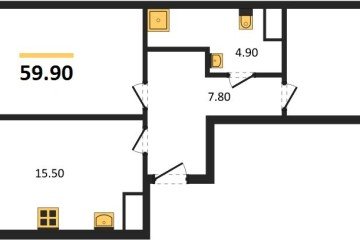 Фото №1: 2-комнатная квартира 61 м², 4/18 эт. - Краснодар, мкр. ЖК Первое Место,