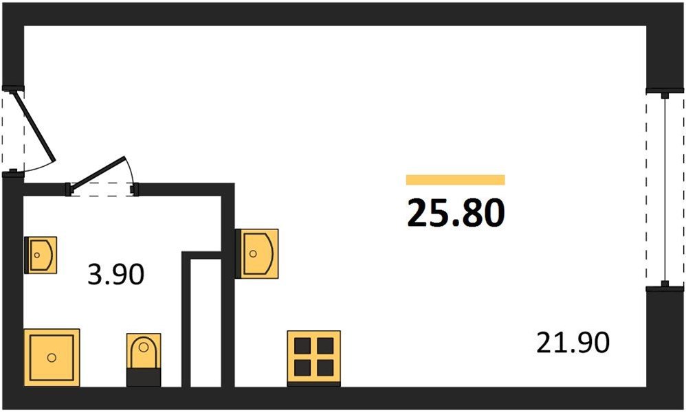 Фото №1: Студия 25&nbsp;м², 5/18&nbsp;эт. - Краснодар, Карасунский внутригородской округ, мкр. ЖК Первое Место