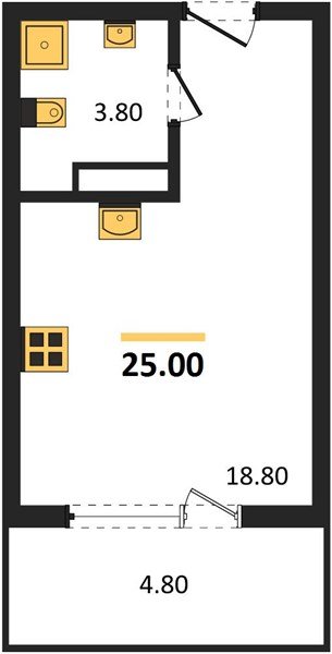 Фото №1: Студия 27&nbsp;м², 4/18&nbsp;эт. - Краснодар, Карасунский внутригородской округ, мкр. ЖК Первое Место
