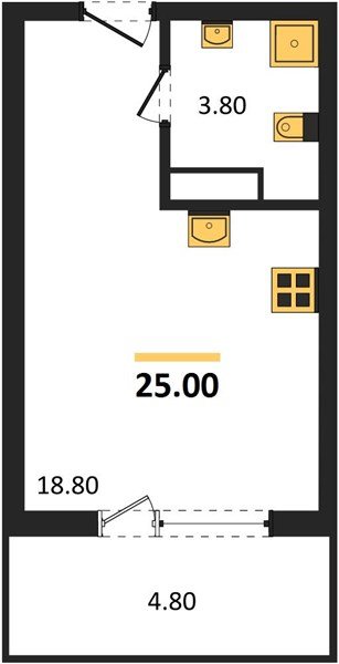 Фото №1: Студия 27&nbsp;м², 6/18&nbsp;эт. - Краснодар, Карасунский внутригородской округ, мкр. ЖК Первое Место