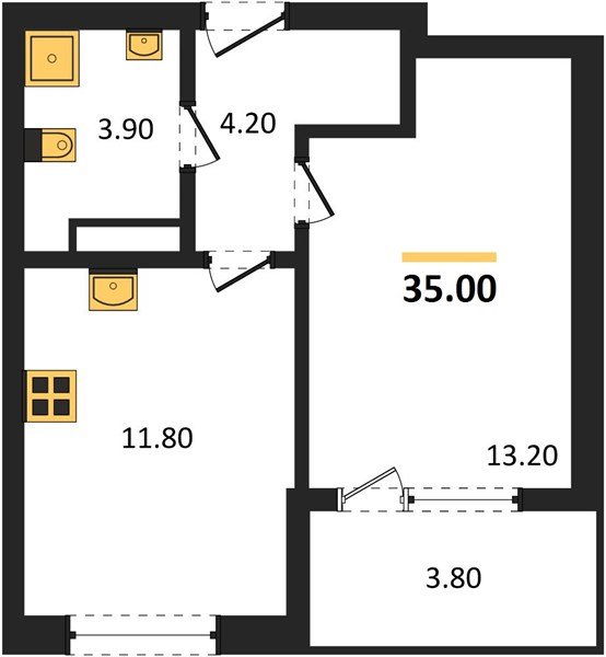 Фото №1: 1-комнатная квартира 36&nbsp;м², 8/18&nbsp;эт. - Краснодар, Карасунский внутригородской округ, мкр. ЖК Первое Место