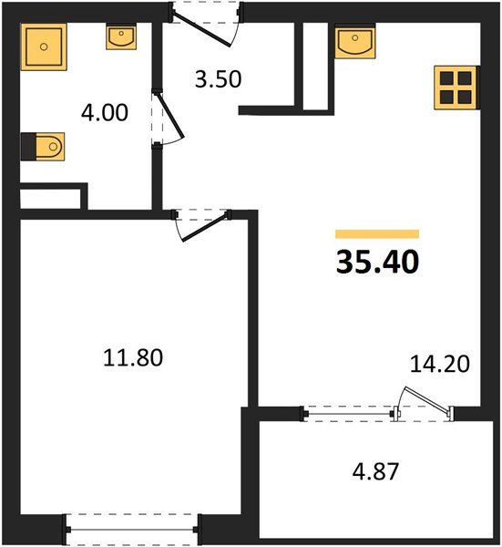 Фото №1: 1-комнатная квартира 37&nbsp;м², 7/18&nbsp;эт. - Краснодар, Карасунский внутригородской округ, мкр. ЖК Первое Место