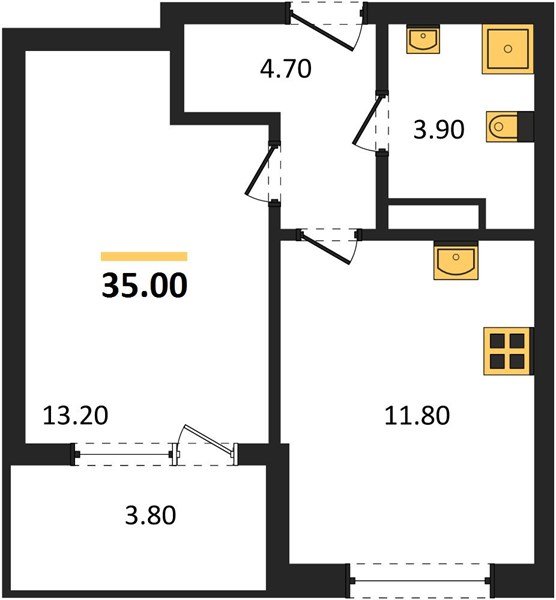 Фото №1: 1-комнатная квартира 36&nbsp;м², 3/18&nbsp;эт. - Краснодар, Карасунский внутригородской округ, мкр. ЖК Первое Место