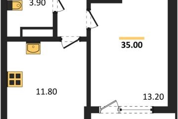 Фото №1: 1-комнатная квартира 36&nbsp;м², 6/18&nbsp;эт. - Краснодар, мкр. ЖК Первое Место, 