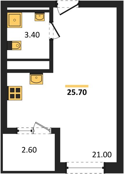 Фото №1: Студия 27&nbsp;м², 14/18&nbsp;эт. - Краснодар, Карасунский внутригородской округ, мкр. ЖК Первое Место