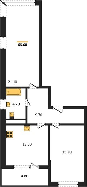 Фото №1: 2-комнатная квартира 69&nbsp;м², 6/18&nbsp;эт. - Краснодар, Карасунский внутригородской округ, мкр. ЖК Первое Место