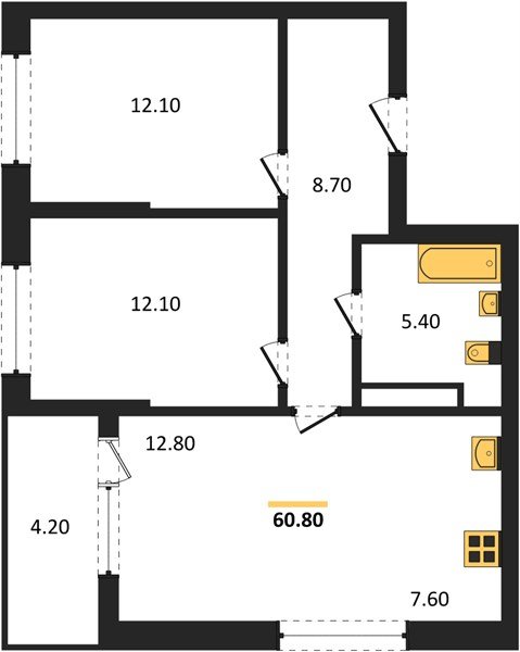 Фото №1: 2-комнатная квартира 62&nbsp;м², 4/18&nbsp;эт. - Краснодар, Карасунский внутригородской округ, мкр. ЖК Первое Место