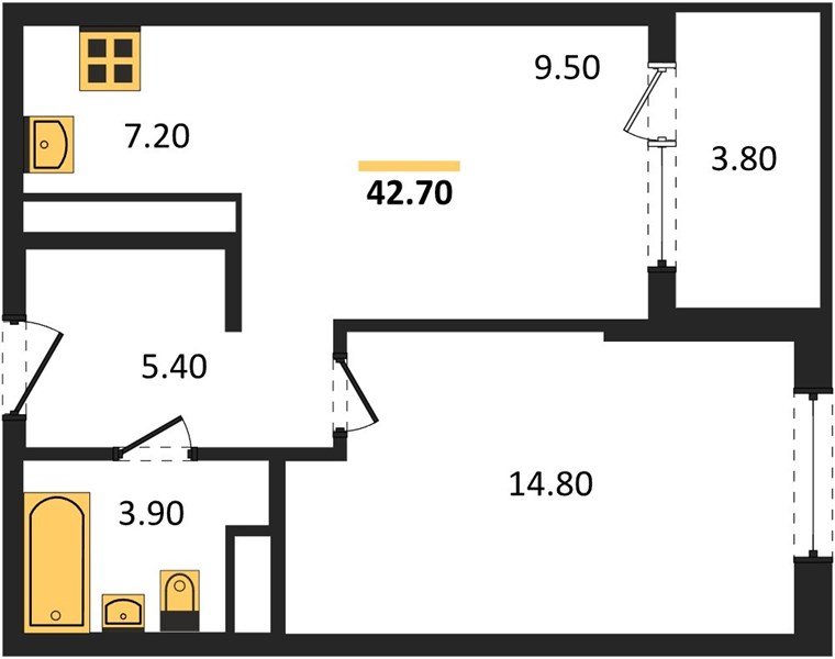 Фото №1: 1-комнатная квартира 45&nbsp;м², 2/18&nbsp;эт. - Краснодар, мкр. Карасунский внутригородской округ, ул. Виктора Казанцева