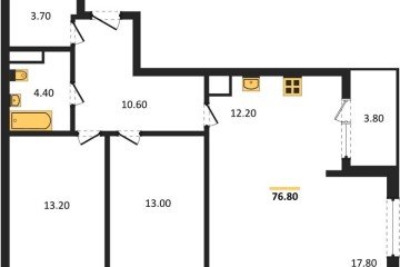 Фото №1: 2-комнатная квартира 78 м², 6/18 эт. - Краснодар, мкр. Карасунский внутригородской округ, ул. Виктора Казанцева