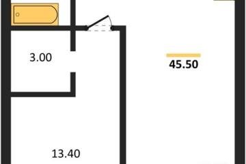 Фото №1: 1-комнатная квартира 45 м², 17/18 эт. - Краснодар, мкр. ЖК Эрмитаж, ул. им. Мурата Ахеджака, 20