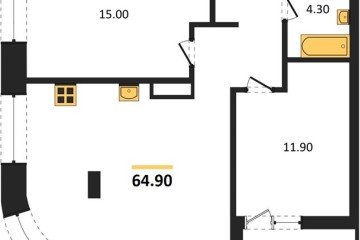 Фото №1: 2-комнатная квартира 64 м², 3/18 эт. - Краснодар, мкр. ЖК Эрмитаж, ул. им. Мурата Ахеджака, 20